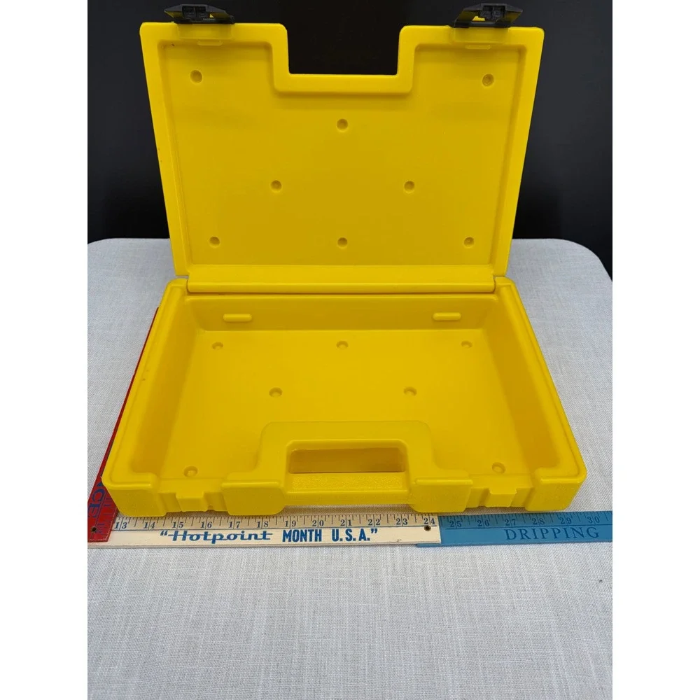 Vintage 1983 Fisher-Price Construx Yellow Plastic Storage Carrying Case USA Made